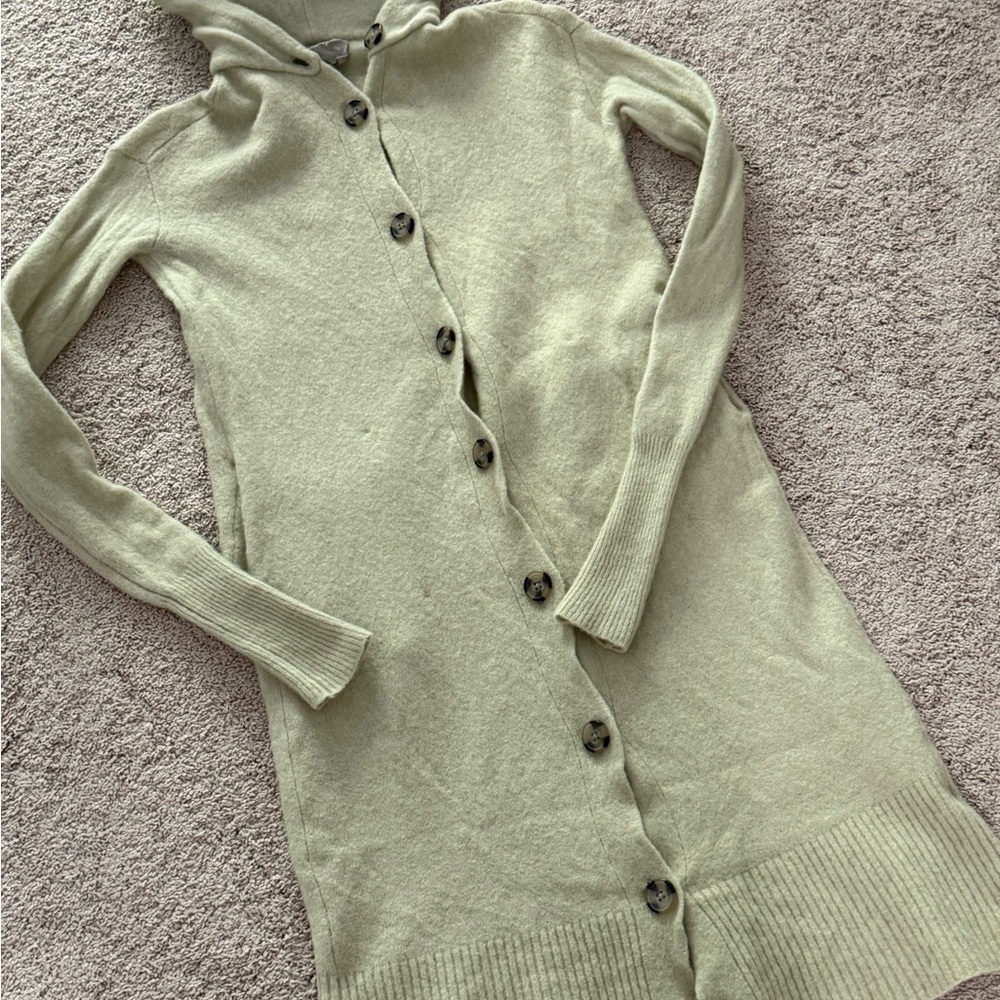 Women XXS Everlane The Cozy Stretch Long Duster Cardigan Sweater Hooded Jacket - Picture 6 of 11